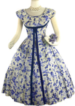 1950s Emma Domb Designer Silk Blend Floral Dress- New!