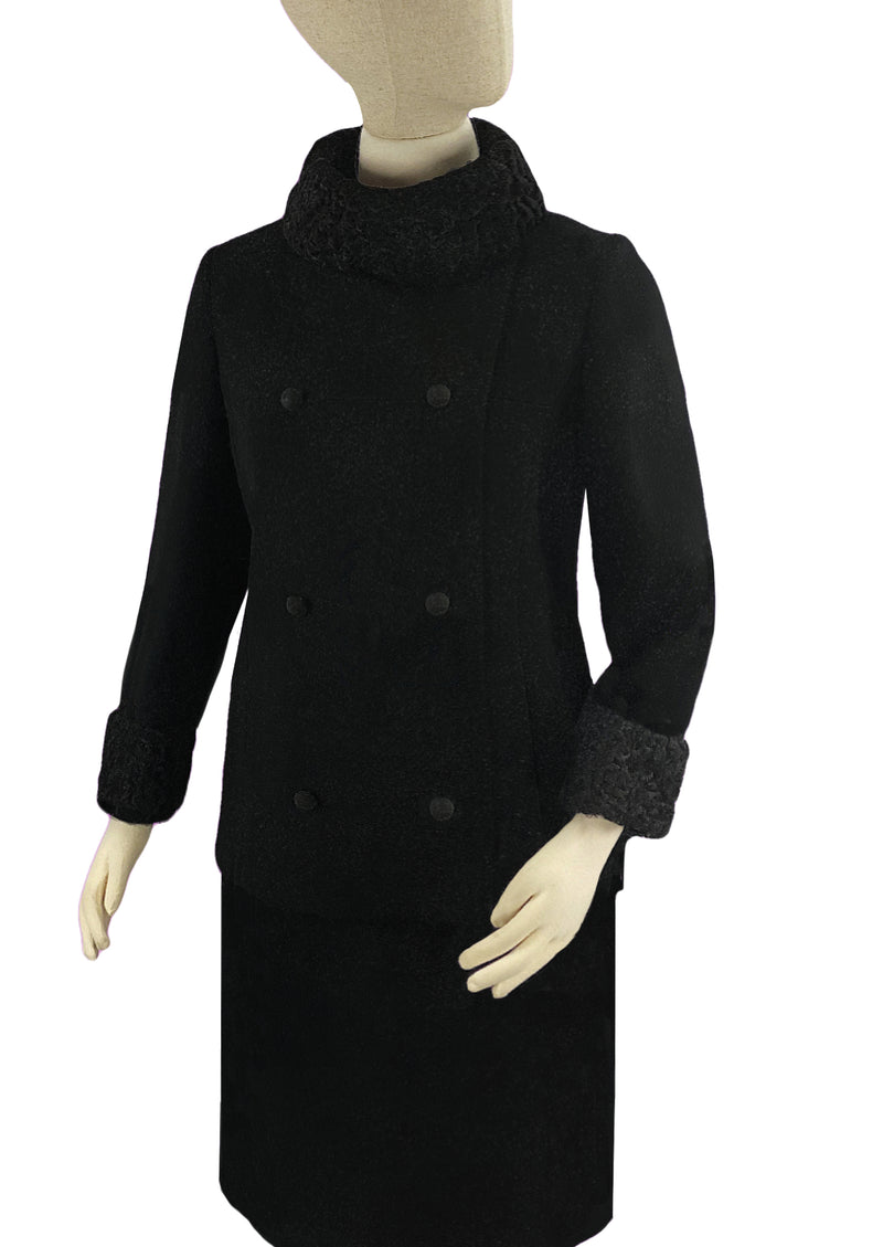 Vintage early 1960s Black Wool Suit - NEW!