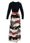 Vintage 1970s Red, White and Black Maxi Dress - NEW!