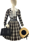 Late 1950s to Early 1960s Brown Plaid Cotton Dress- New!