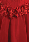 1950s Red Taffeta 3D Appliqué Gown- New!