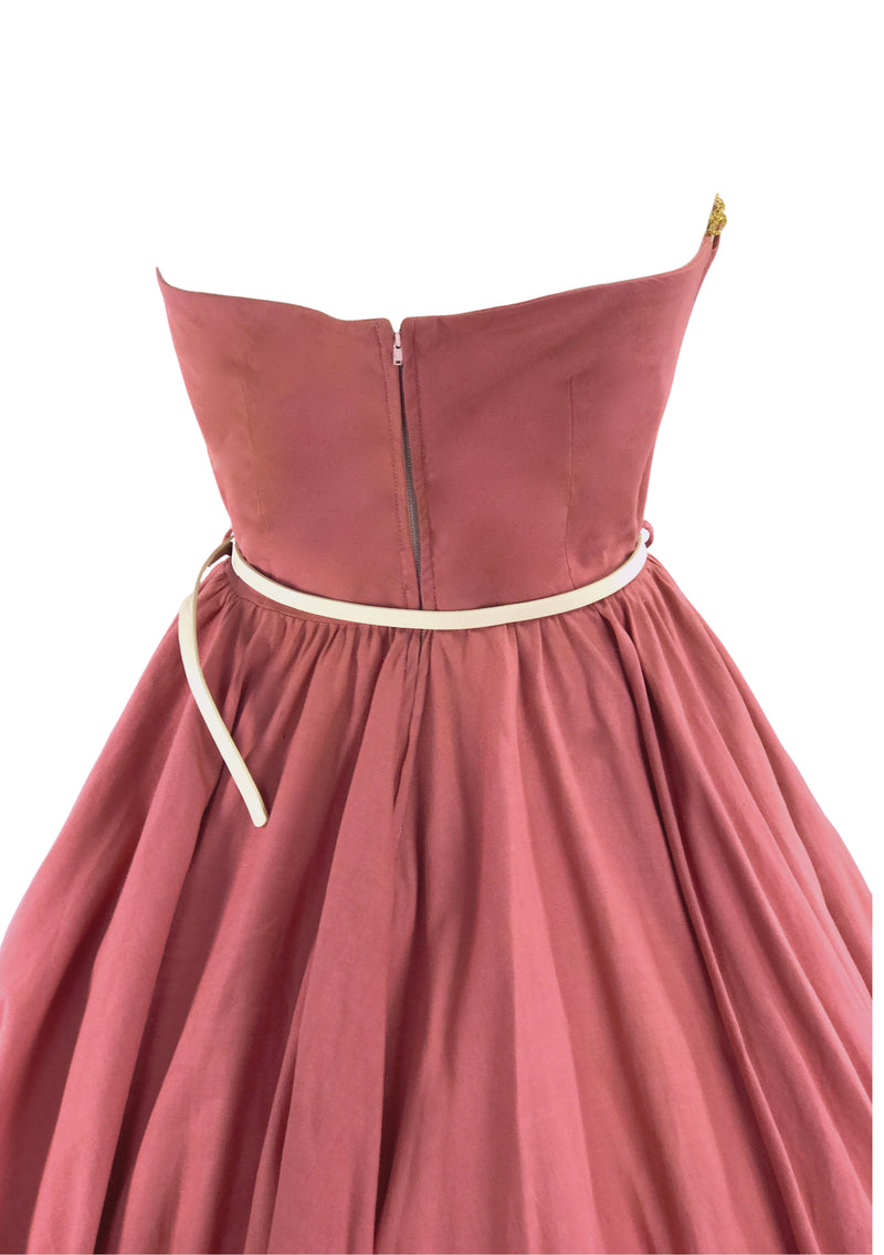 50s Rose Pink Dress Ensemble with Applique- New!