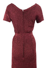 Late 1940s Merlot Ribbon Knit Dress and Jacket Ensemble - New!