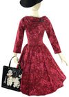 Late 1950s to Early 1960s Pink Floral Gilden Designer Dress- New!