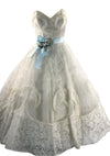 Late 1950s Ivory Tulle & Lace Party Dress  - New!