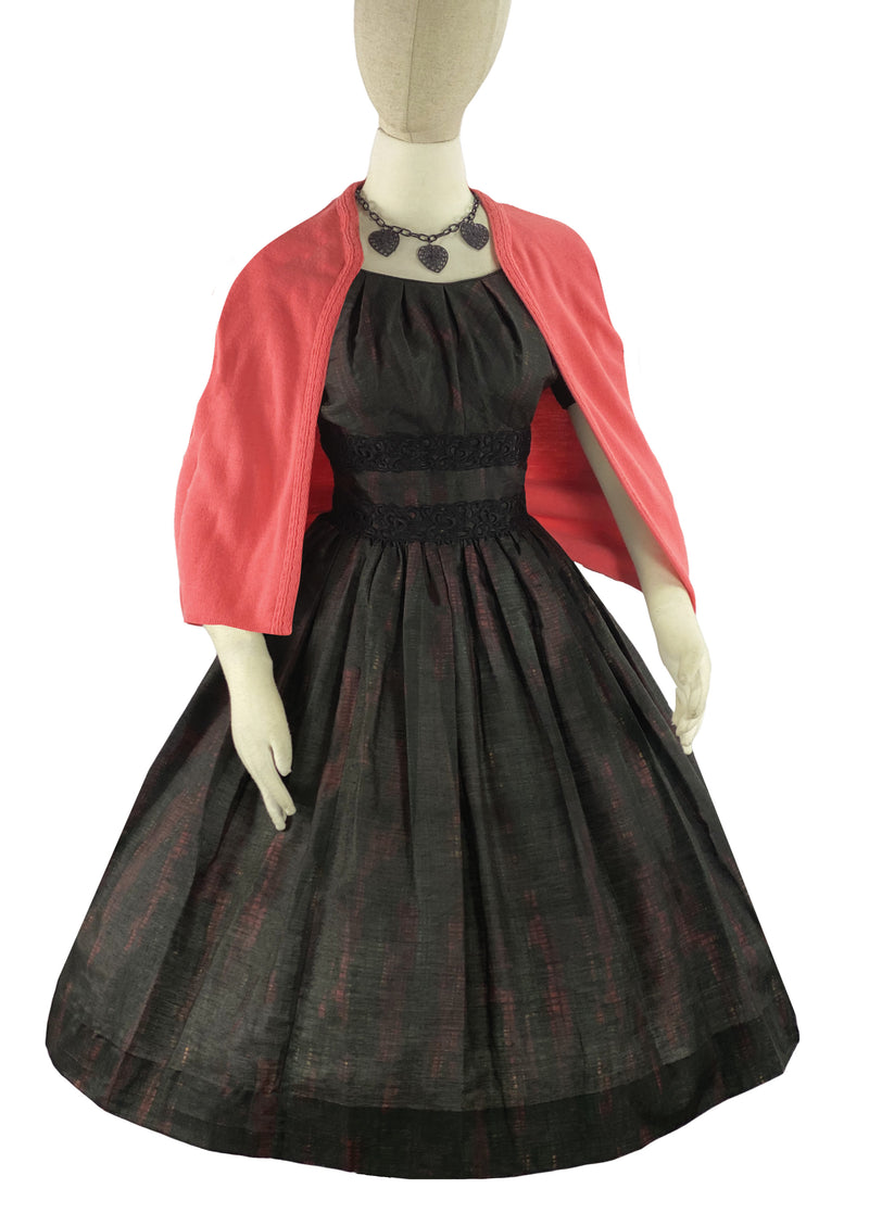 Early 1960s Designer Jerry Gilden Black and Red Dress - NEW!