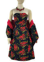 Late 1950s Cherry Print Cotton Dress and Stole - New!