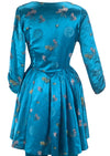 1950s Rose blue Brocade Hostess Pyjama Set- New!