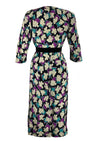 Vintage 1940s Floral Novelty Print Rayon Dress- New!