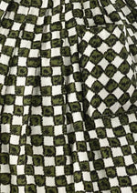 Late 1950s to Early 1960s Green & White Checkerboard Dress- NEW!