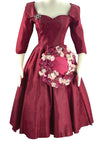 Sophisticated 1950s Merlot Satin Cocktail Dress- New! (ON HOLD)