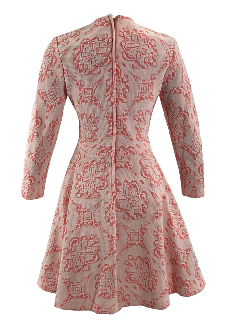 Vintage 1960s Embossed Floral Mini Dress - New!