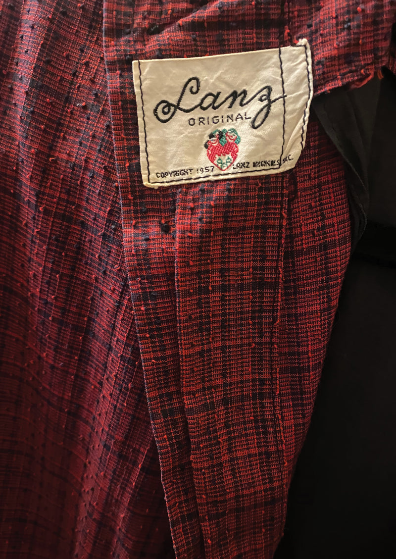 Late 1950s to Early 1960s Red Plaid Cotton Dress- New!