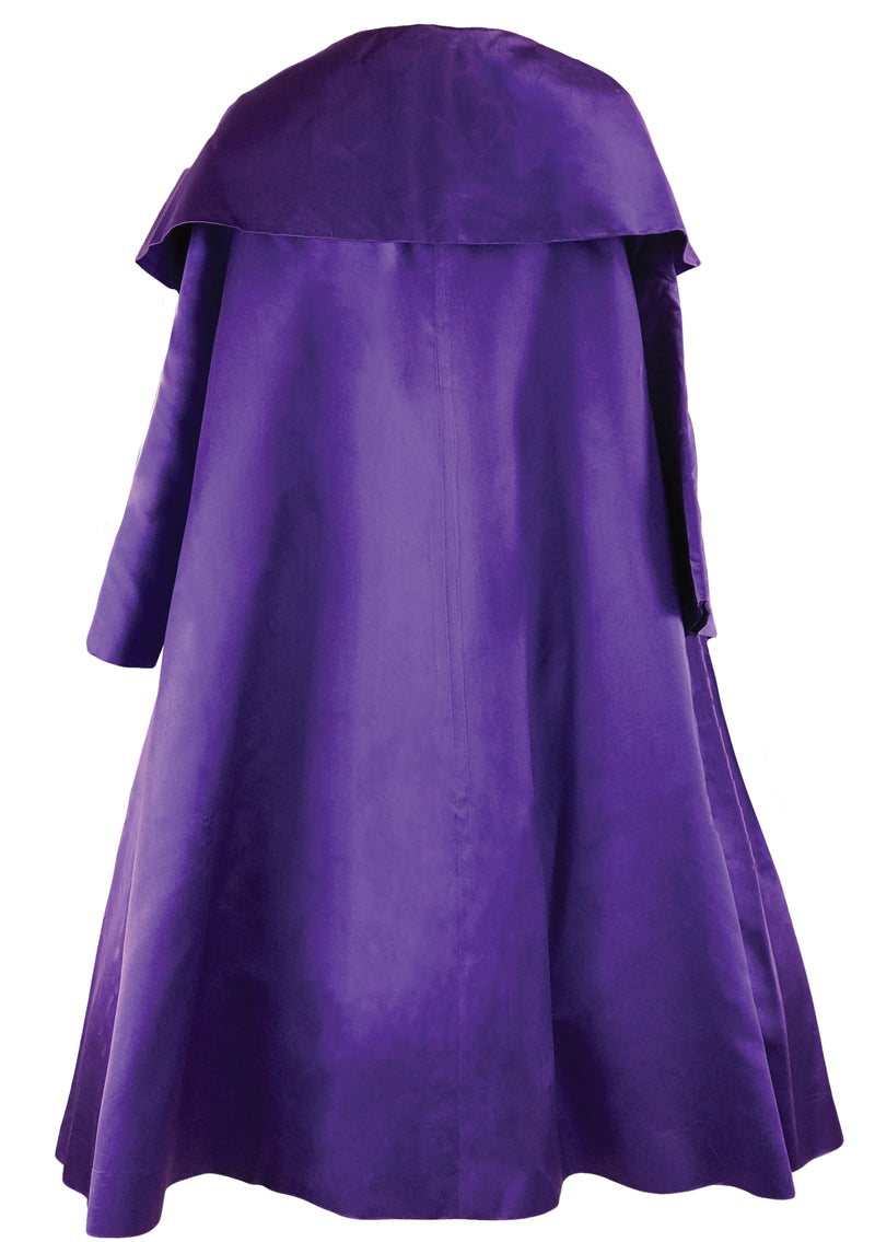 Luxurious 1950s Purple Silk Satin Opera Coat- New!