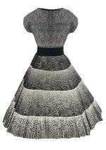 Late 1950s Black and White Cotton Lace Dress- NEW!