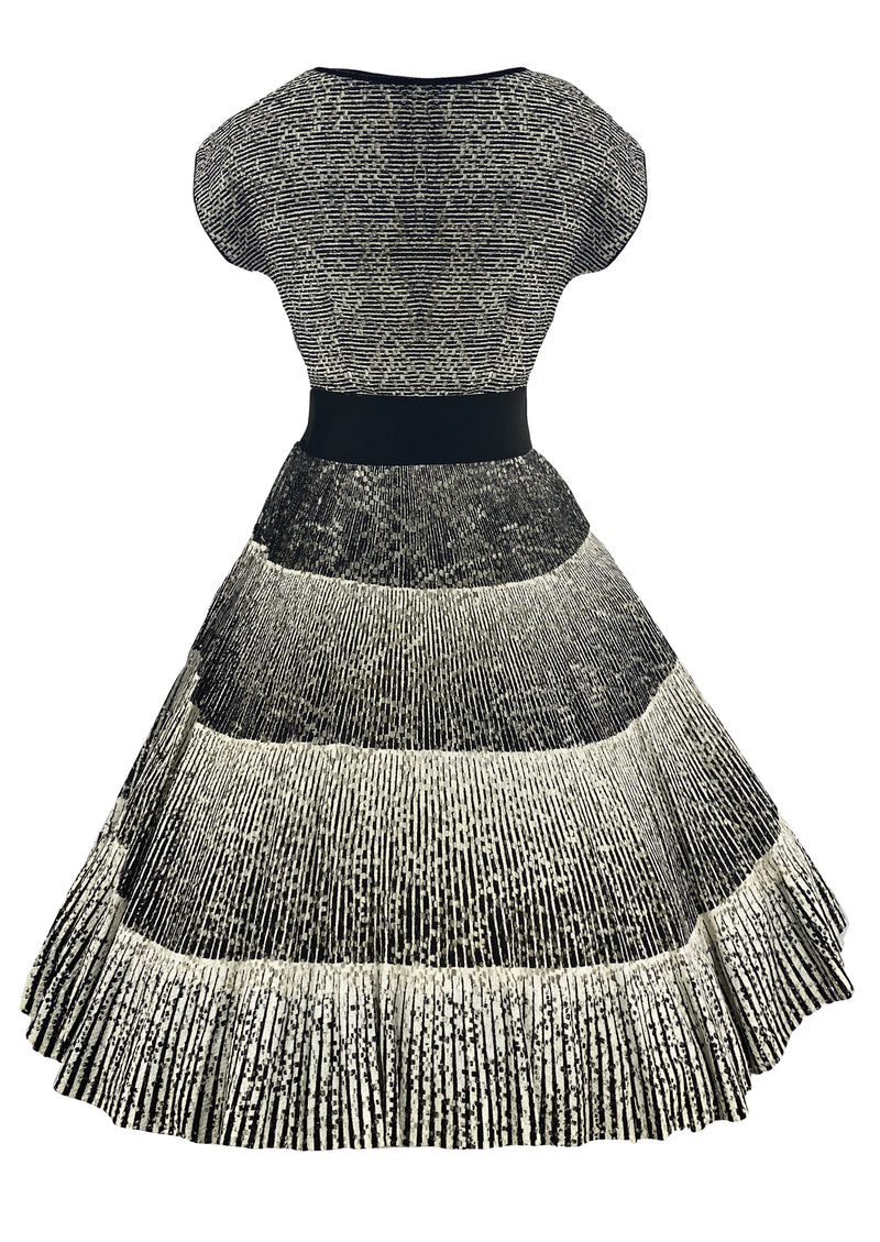 Late 1950s Black and White Cotton Lace Dress- NEW!