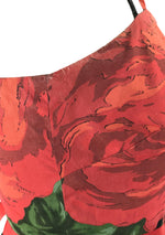 Vintage 1950s Collectable Large Red Roses Dress- New!