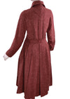 Stylish 1940s Cranberry Red Flecked  Princess Coat - New!