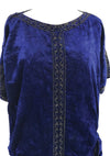 1920s Sapphire Blue Velvet Beaded Flapper Party Dress- New!