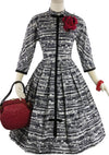 Vintage 1950s B&W New Look Cotton Dress- New!