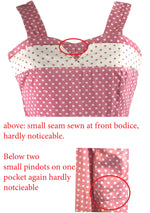 Late 1950s Early 1960s Pink & White Polka Dot Sundress - New!