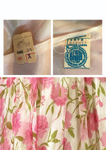 Early 1960s Pink Carnations Chiffon Dress - NEW!
