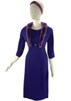 Vintage 1950s Purple Wool Dress Ensemble- New! (ON HOLD)