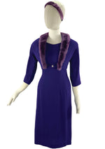 Vintage 1950s Purple Wool Dress Ensemble- New! (ON HOLD)