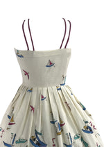 RARE 1950s English Seaside Novelty Print Dress- New! (RESERVED)