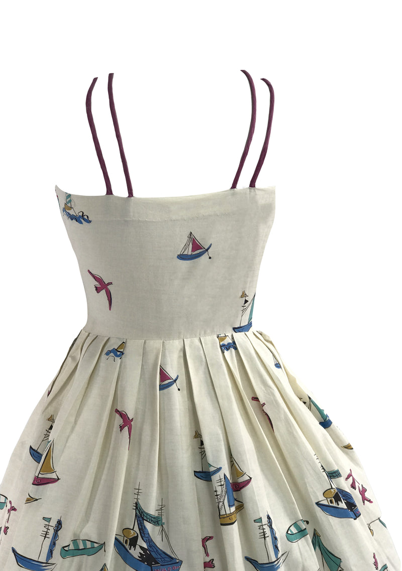RARE 1950s English Seaside Novelty Print Dress- New! (RESERVED)