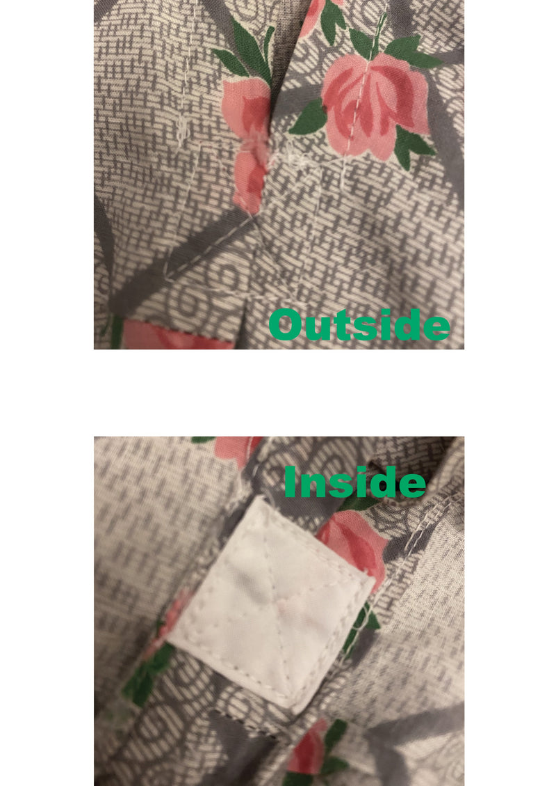 1950s Pink Roses with Grey Grid Background Cotton Dress - New!