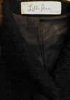 1950s Designer Lilli  Ann Black Boucle Princess Coat- New!