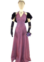 Vintage 1930s Lilac Iridescent Taffeta Maxi Gown- NEW!