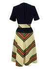 1960s Black and Cream Chevron Stripe Mod Dress - New!
