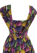 Vintage 1940s Novelty Print Silk Taffeta Dress - New!