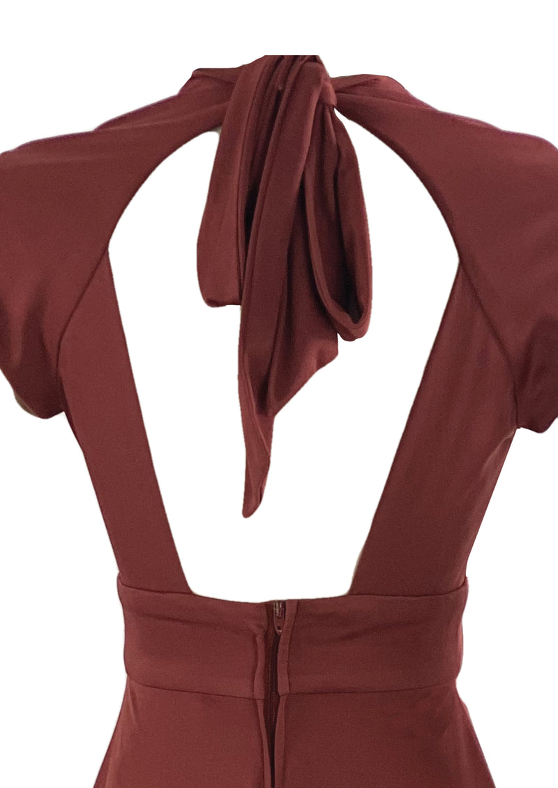 Vintage 1970s Garnet Coloured Maxi Dress - NEW!