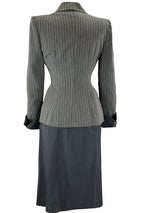 Sophisticated 1940s Striped Two-Tone Wool Suit- New!