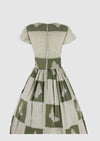 1950s English Designer Alice Edwards Novelty Print Dress- New!