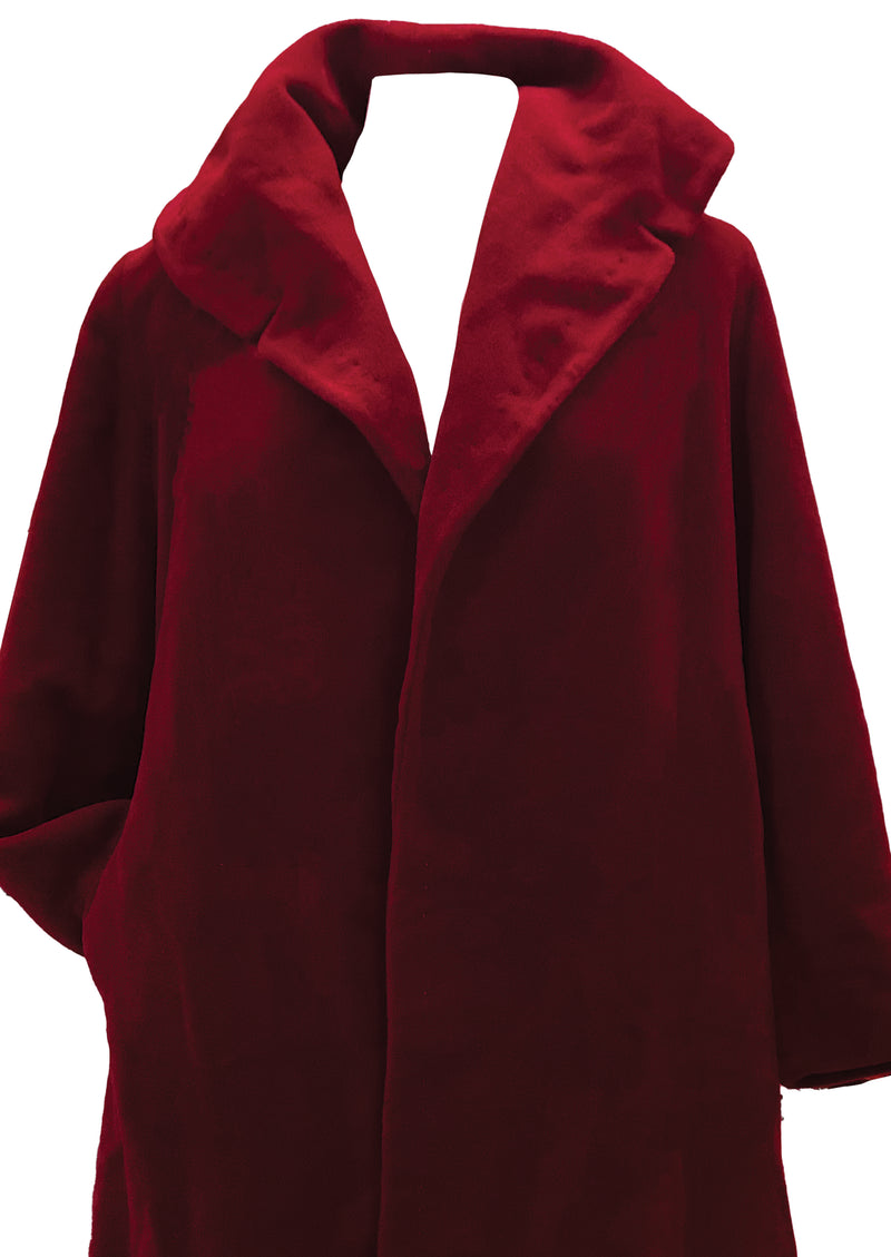 Vintage Late 1950s to Early 1960s Burgundy Coat - NEW!