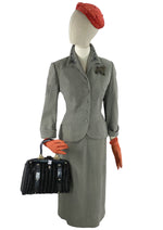 Vintage 1950s Beaded Grey Wool Suit - New!