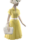 Lovely 1950s Daffodil Yellow Seersucker Dress - New!