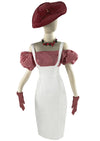 Late 1950s to Early 1960s Red & White Wiggle Dress - NEW!