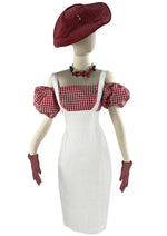 Late 1950s to Early 1960s Red & White Wiggle Dress - NEW!