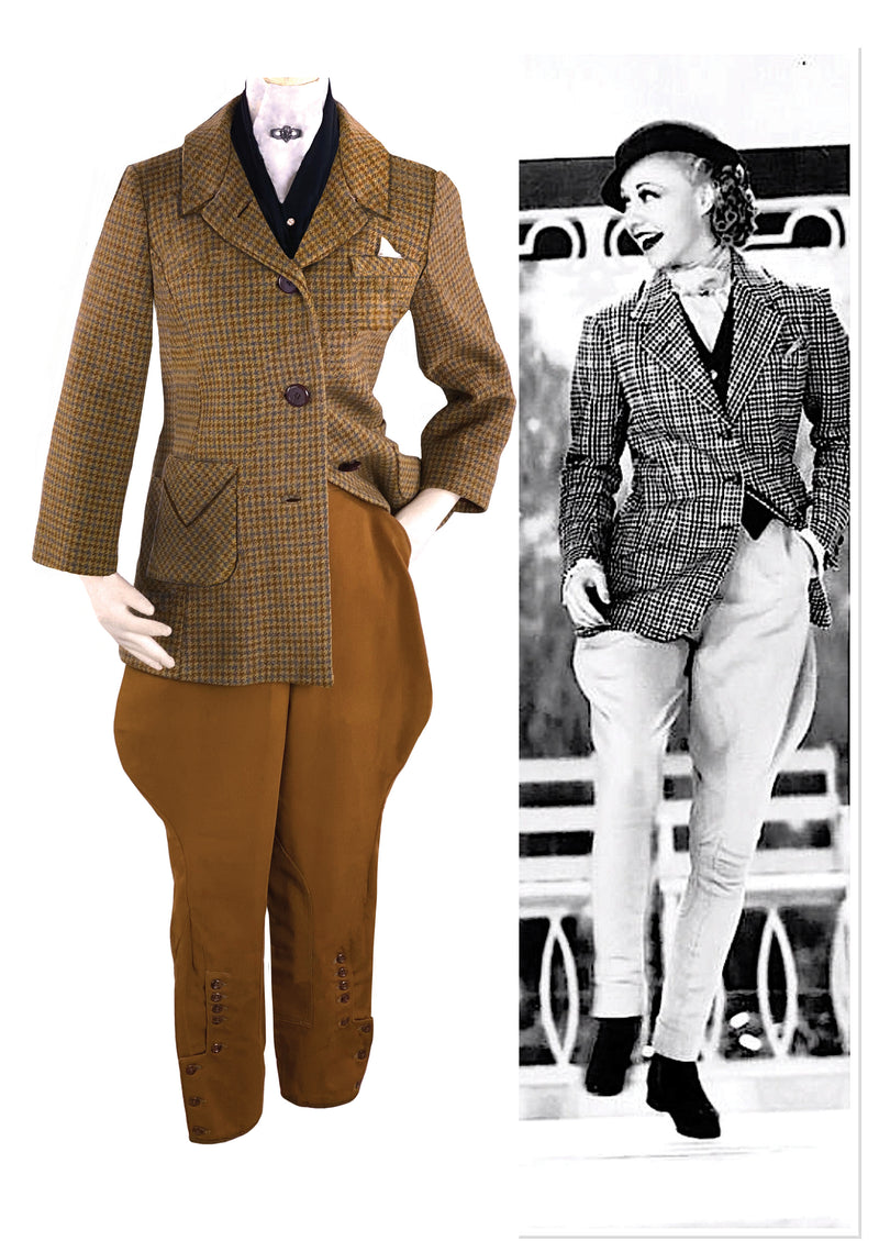 Vintage 1930s Tawny Brown Jodhpurs Riding Breeches- New!