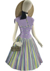 1950s Candy Stripe Designer Dress Ensemble- New!