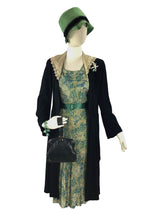 Vintage 1930s Black Rayon BlendOverdress- New!