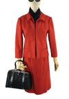 Early 1960s Designer Adele Simpson Red Plaid Suit- New!