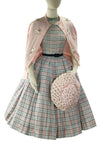 Late 1950s Early 1960s Pink & Blue Plaid Dress - New!