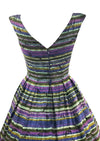 Vintage 1950s Striped Taffeta Dress Ensemble- New!