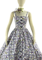 Late 1950s to Early 1960s Lilac Sprig Floral Sundress - NEW!